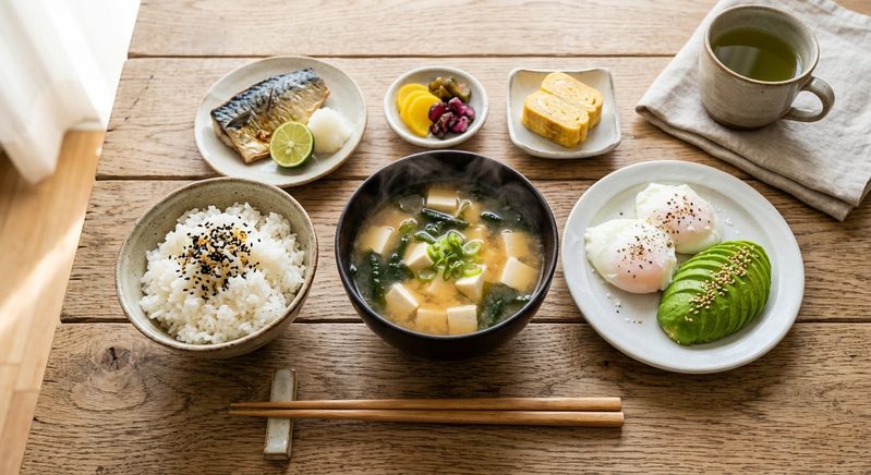 みそ汁とタンパク質が豊富なご飯